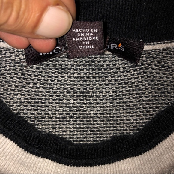 Michael Kors Sweater Mens sz M Striped Black White Gray Authentic - Picture 3 of 8